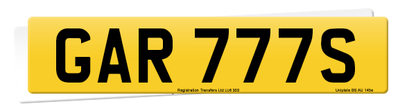 Registration number GAR 777S